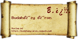 Budaházy Áron névjegykártya