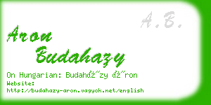 aron budahazy business card